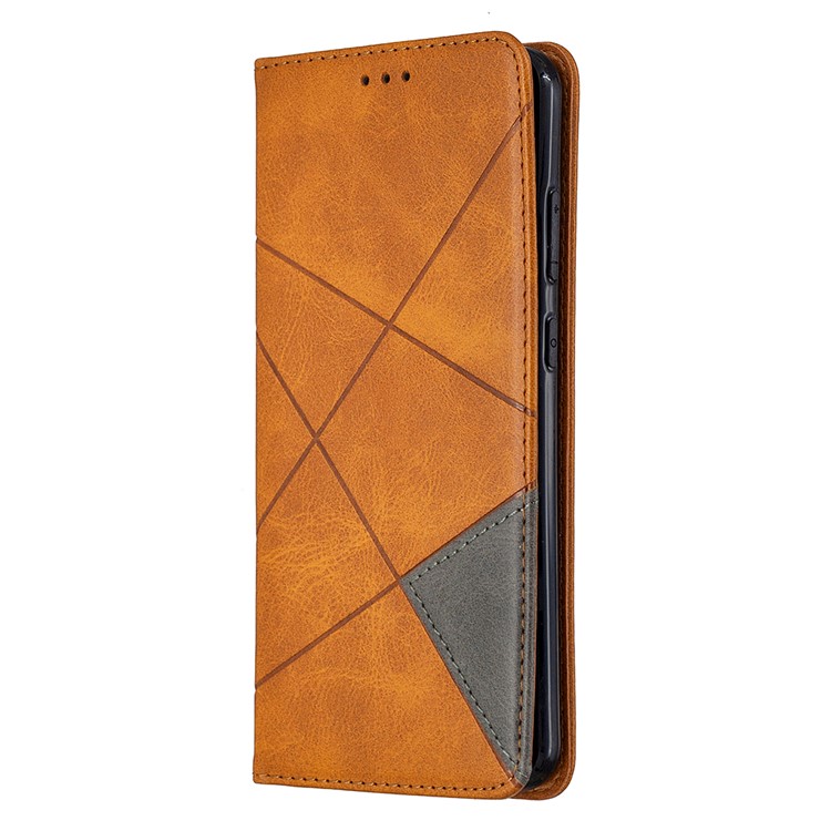 Geometric Pattern Auto-absorbed Leather Stand Cover with Card Slots for Nokia 5.3 - Brown-5