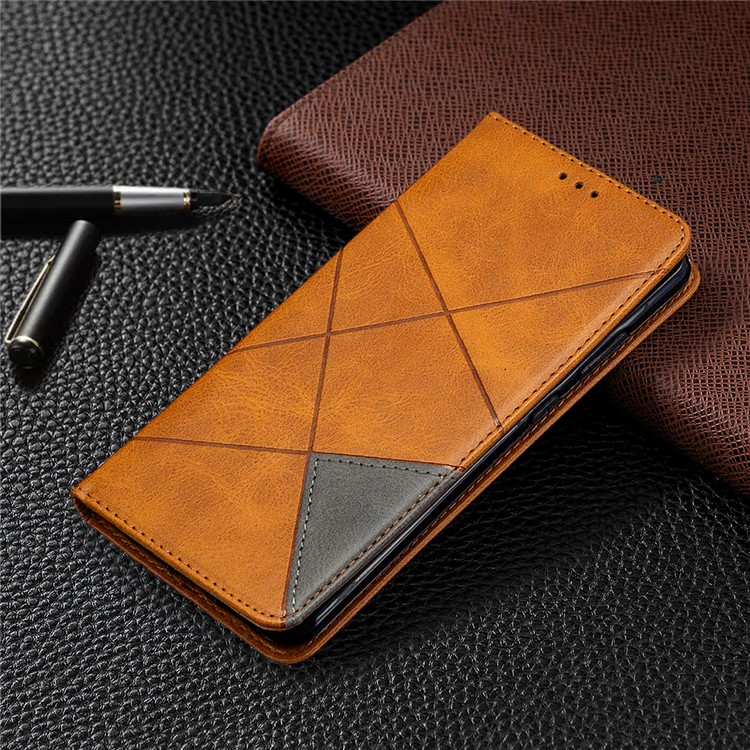 Geometric Pattern Auto-absorbed Leather Stand Cover with Card Slots for Nokia 5.3 - Brown-8