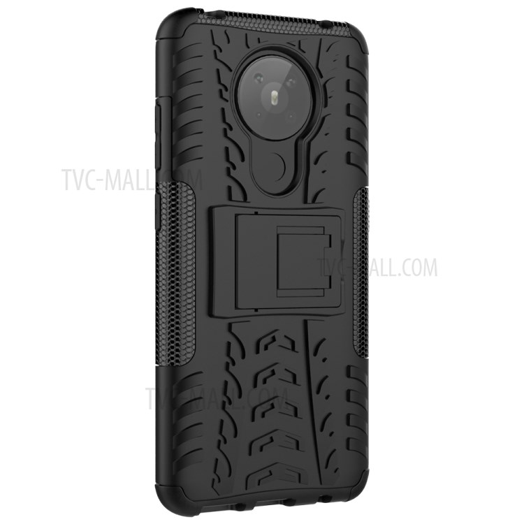 Cool Tyre PC + TPU Hybrid Phone Case with Kickstand for Nokia 5.3 - Black-5