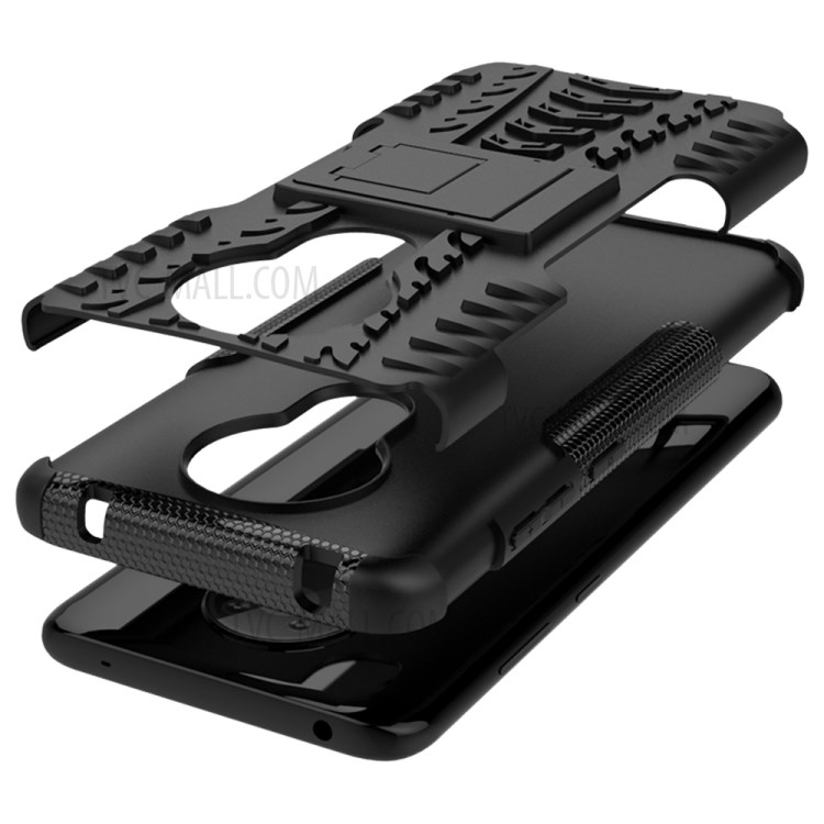 Cool Tyre PC + TPU Hybrid Phone Case with Kickstand for Nokia 5.3 - Black-9