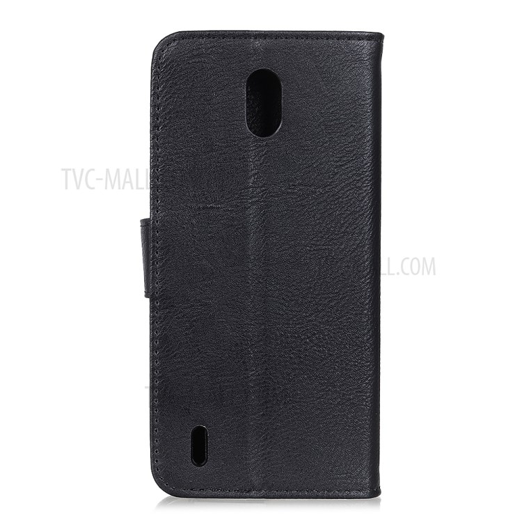 KHAZNEH Wallet Stand Leather Mobile Phone Shell for Nokia C2 - Black-3