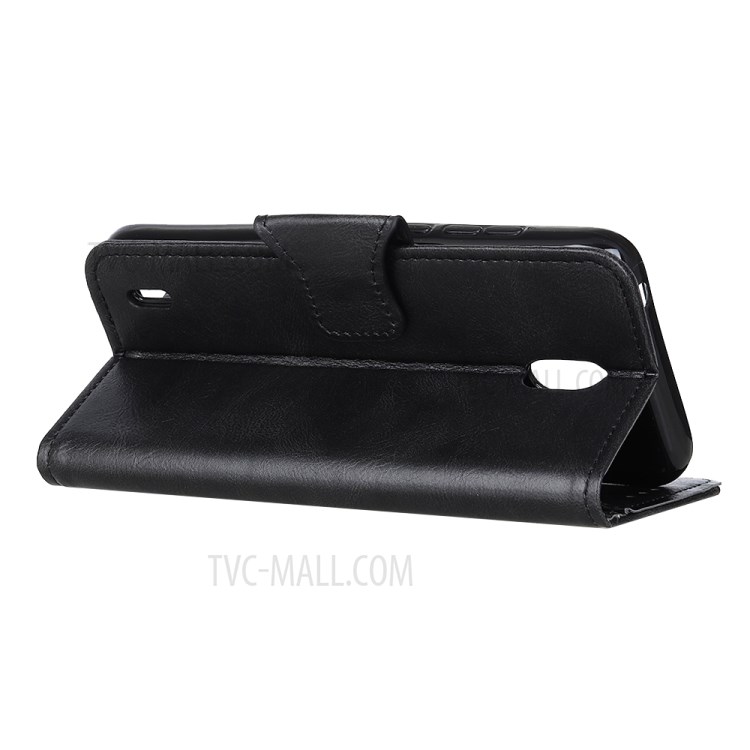 Crazy Horse Wallet Stand Leather Protective Case for Nokia C2 - Black-4