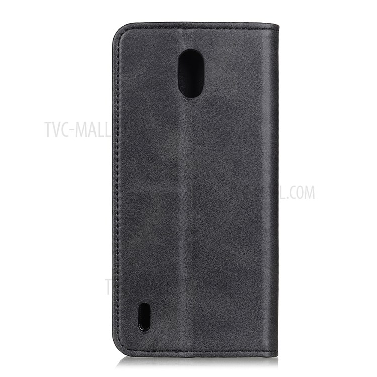 Auto-absorbed Split Leather Wallet Case for Nokia C2 - Black-3