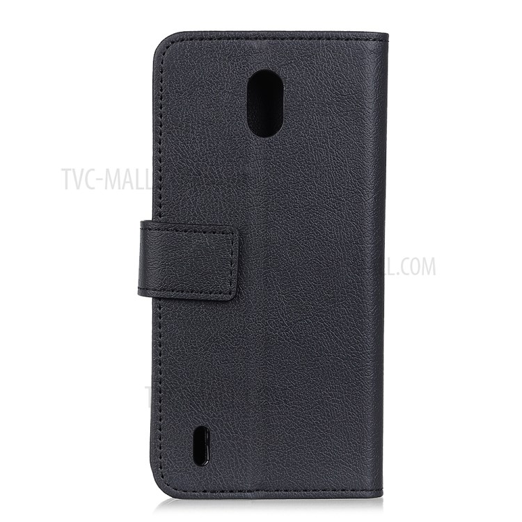 Magnetic Leather Stand Case for Nokia C2 - Black-4