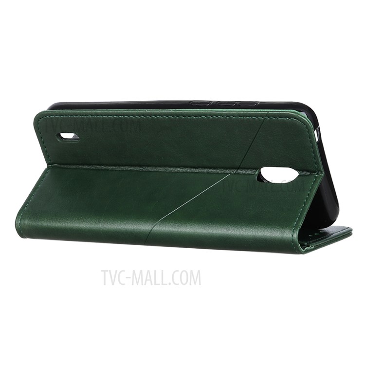 Wallet Leather Stand Case for Nokia C2 - Army Green-3