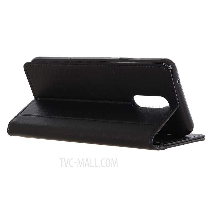 PU Leather Wallet Stand Mobile Phone Shell for Nokia C3 - Black-4