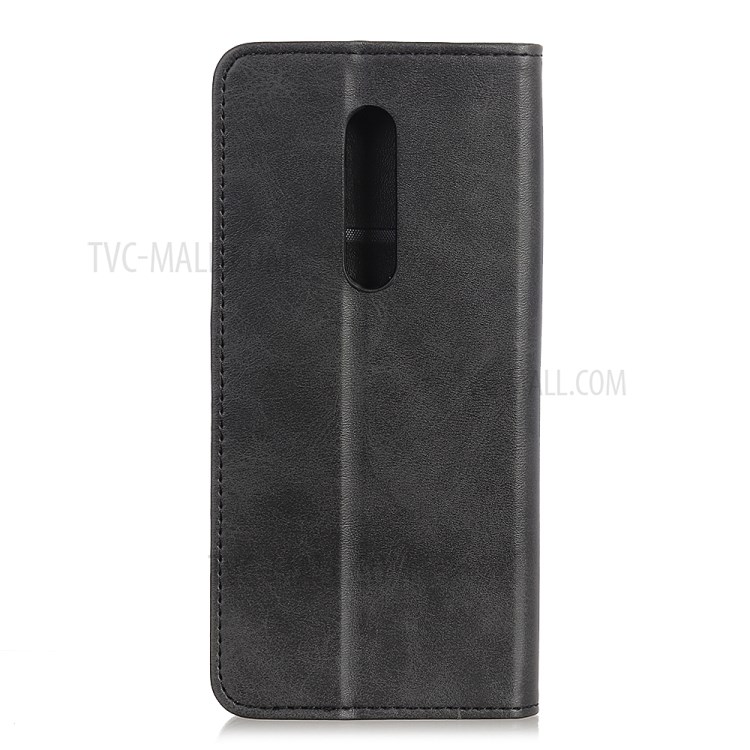 Auto-absorbed Split Leather Wallet Case for Nokia C3 - Black-8