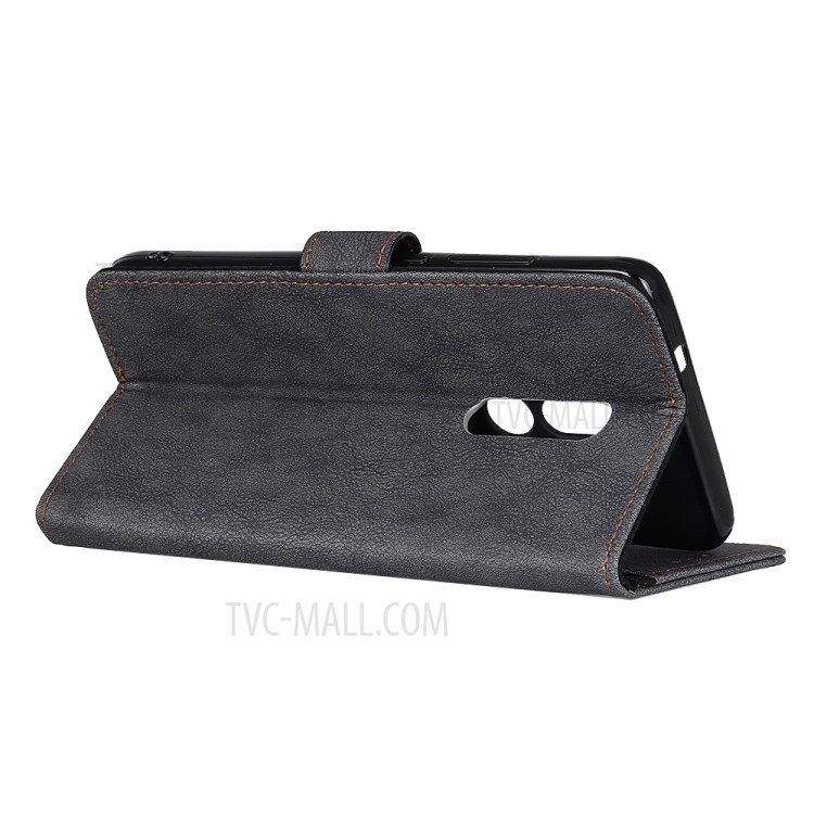 KHAZNEH Vintage Style Wallet Leather Stand Case for Nokia C3 - Black-9