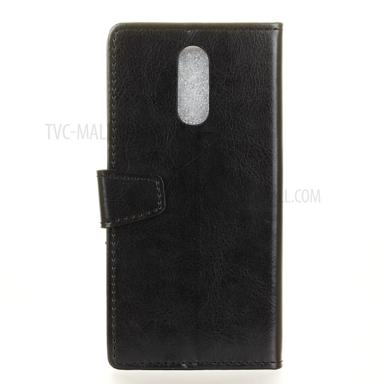 Crazy Horse Leather Wallet Stand Case for Nokia C3 - Black-10