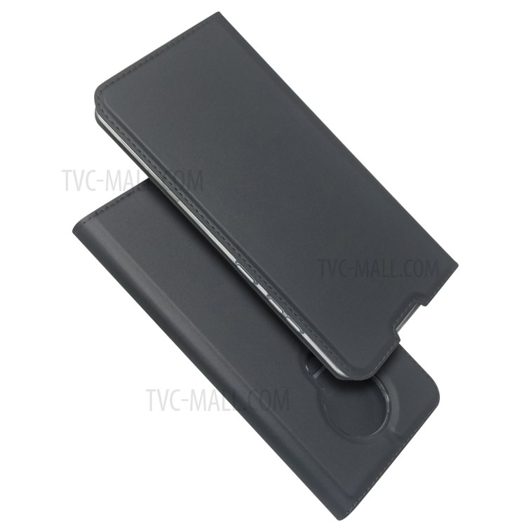 Auto-absorbed Leather Protection Case with Card Holder for Nokia 5.3 - Black-2