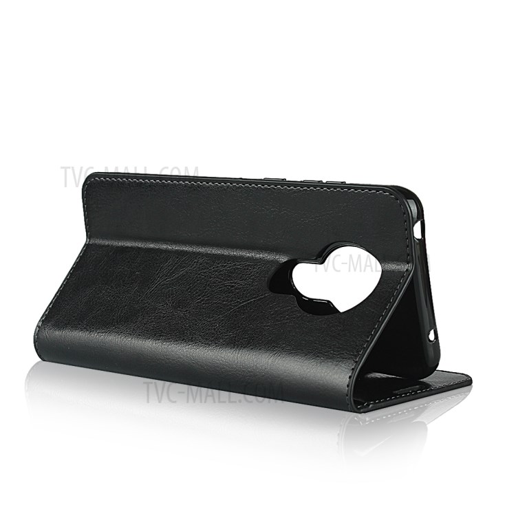 Crazy Horse Genuine Leather Wallet Shell for Nokia 5.3 - Black-5