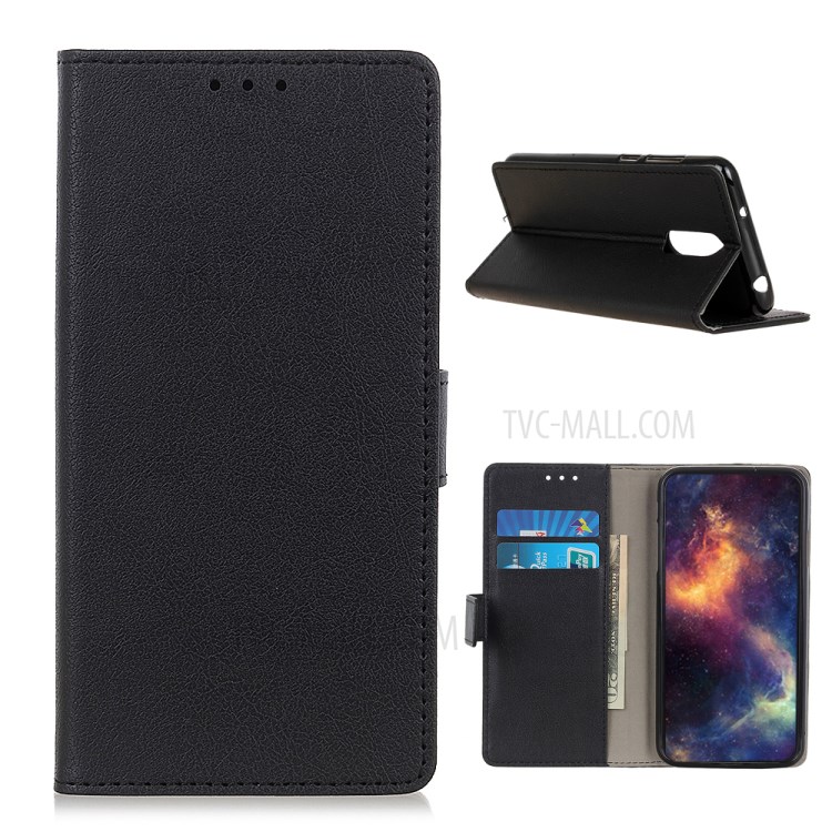 PU Leather Wallet Mobile Phone Cover for Nokia C3 - Black-1