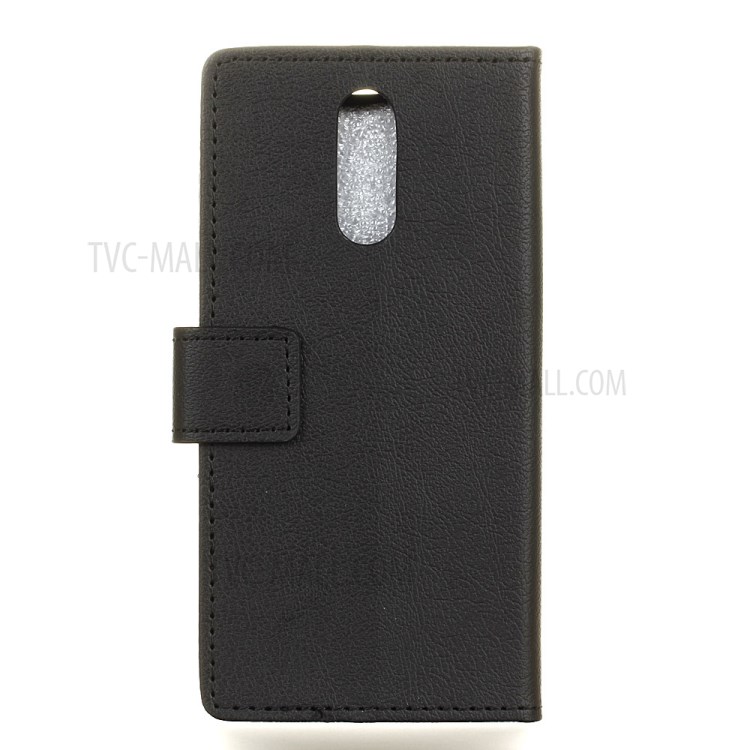 PU Leather Wallet Mobile Phone Cover for Nokia C3 - Black-4