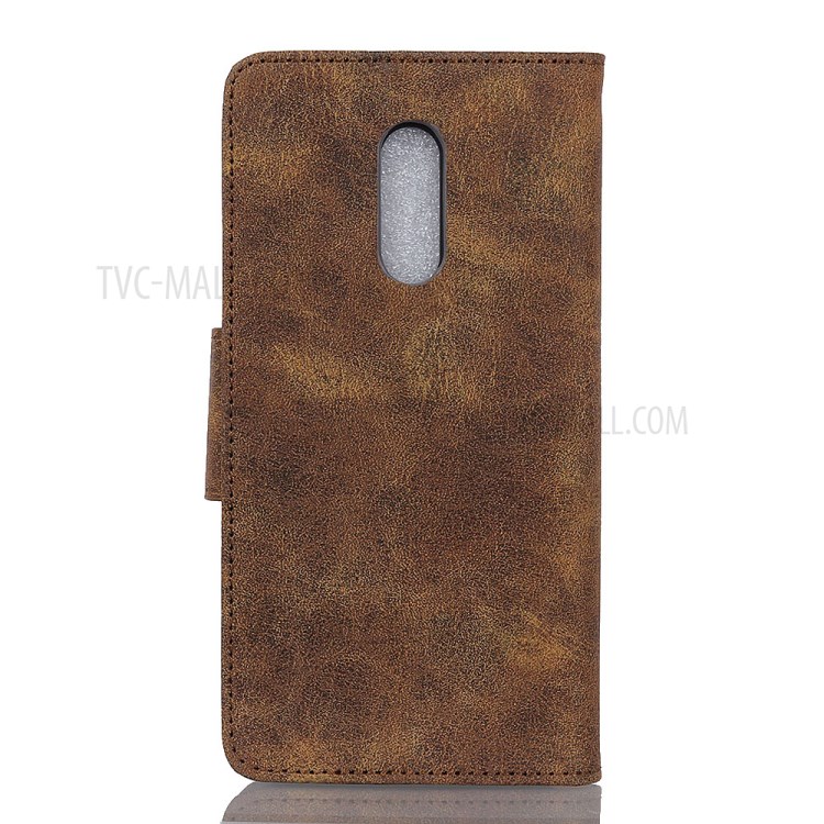 Retro Style Split Leather with Wallet Shell for Nokia C3 - Coffee-3