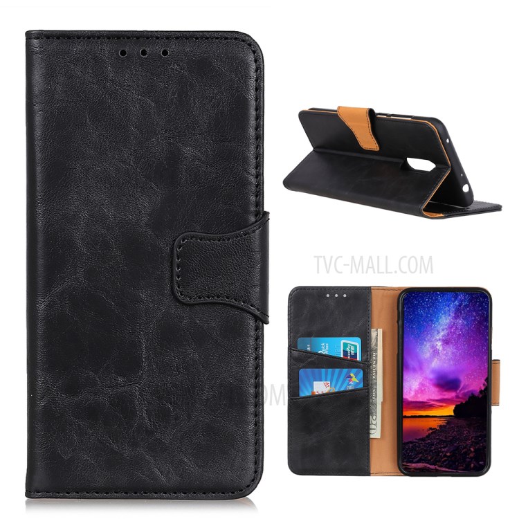 Crazy Horse Skin PU Leather Stylish Cell Phone Cover for Nokia C3 - Black-1