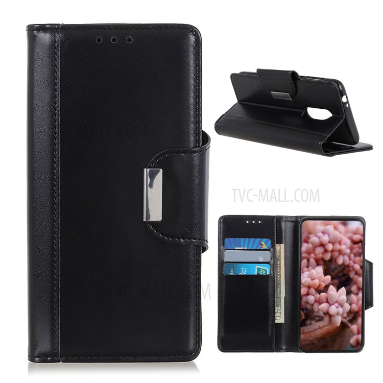 PU Leather with Wallet Mobile Phone Cover for Nokia C3 - Black-1