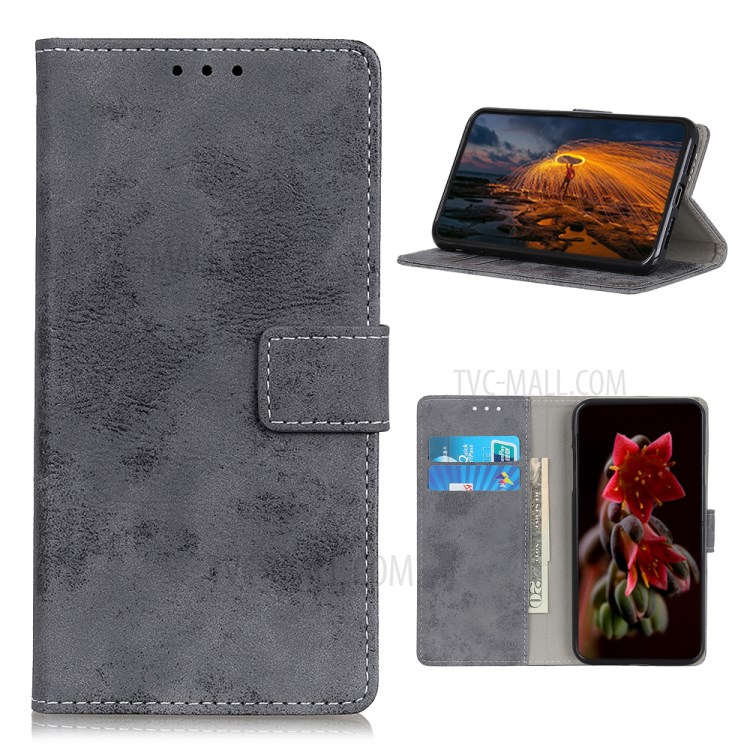 Retro Style with Wallet Leather Mobile Phone Case for Nokia C3 - Grey-1