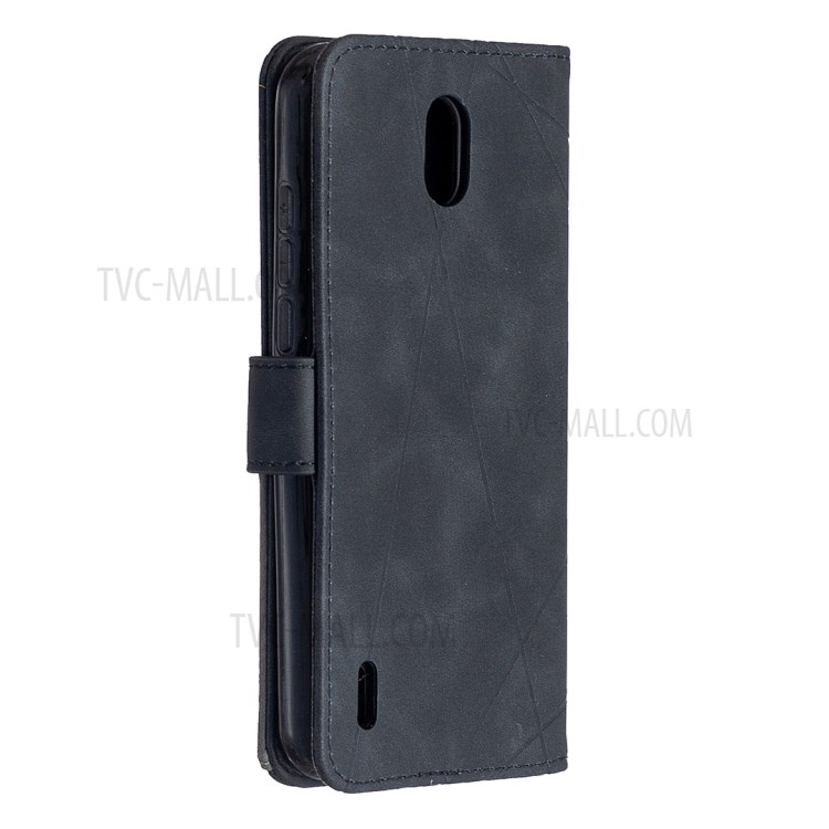 BF05 Geometric Texture Wallet Stand Leather Protective Cover for Nokia 1.3 - Black-7