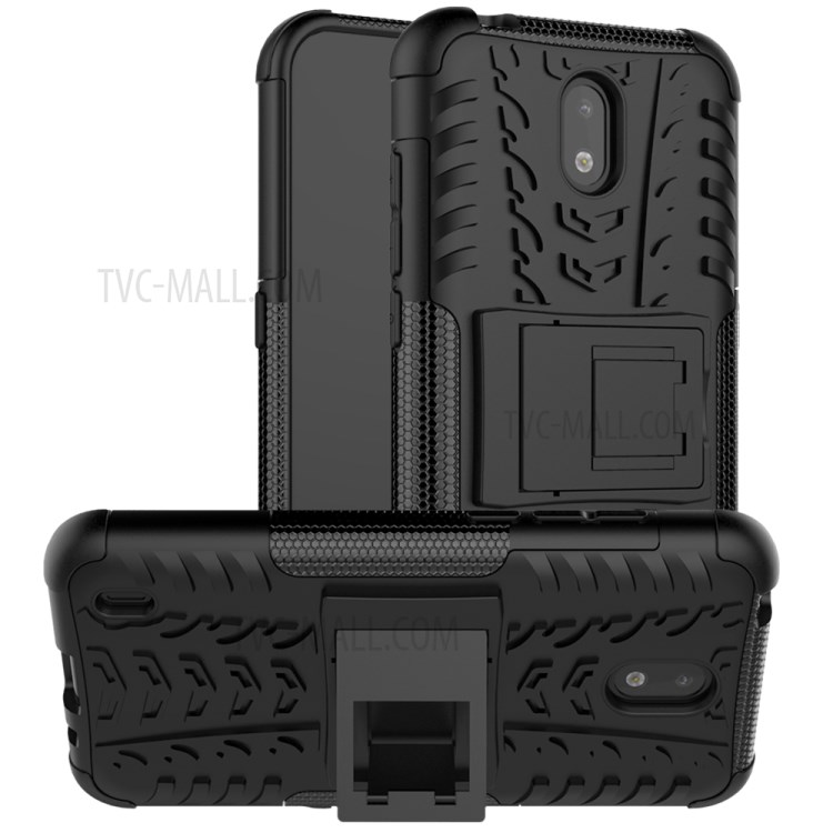 Cool Tyre Pattern PC + TPU Phone Case with Kickstand for Nokia 1.3 - Black-1