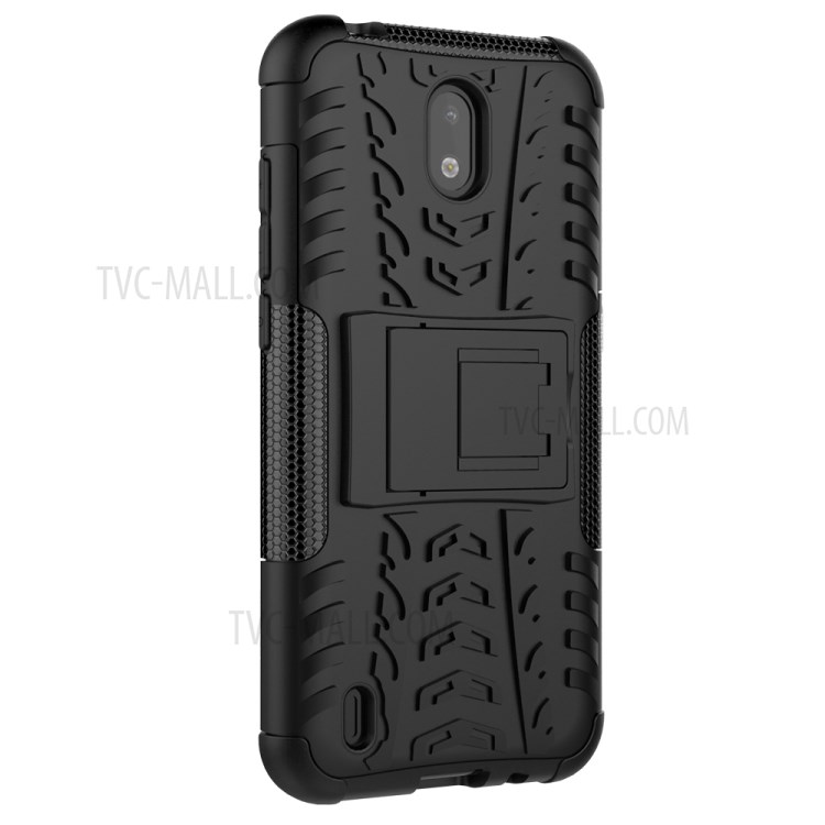 Cool Tyre Pattern PC + TPU Phone Case with Kickstand for Nokia 1.3 - Black-12