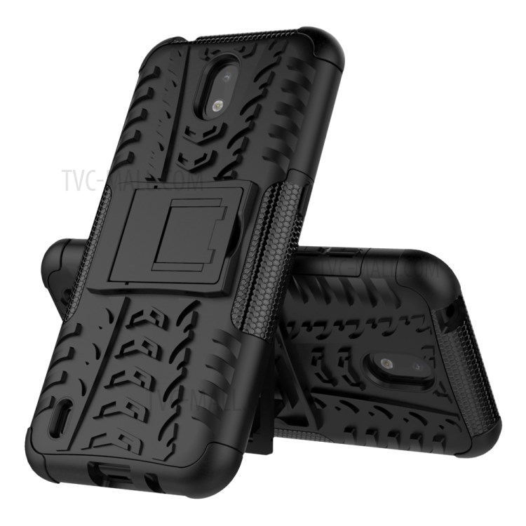 Cool Tyre Pattern PC + TPU Phone Case with Kickstand for Nokia 1.3 - Black-16