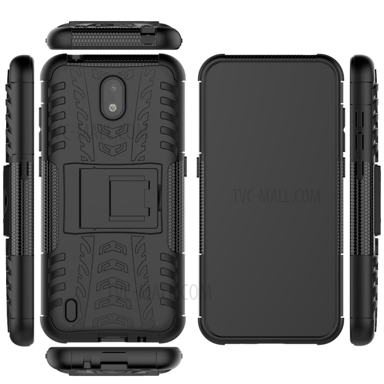 Cool Tyre Pattern PC + TPU Phone Case with Kickstand for Nokia 1.3 - Black-2
