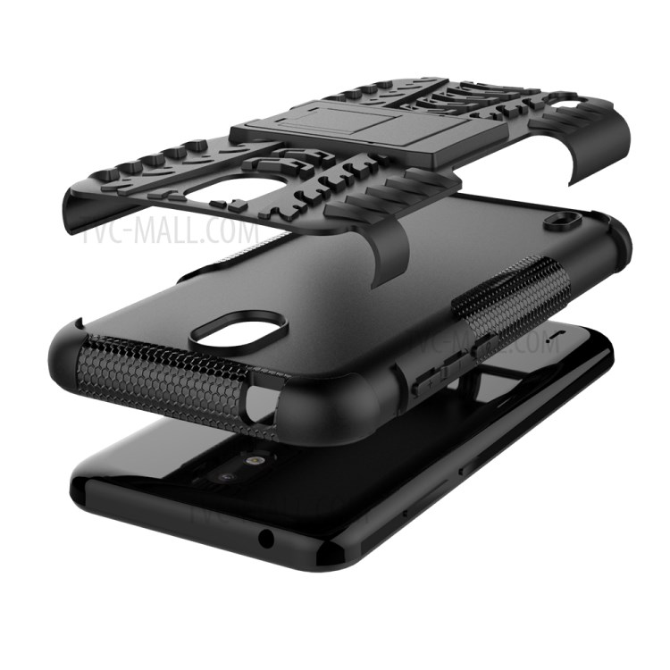 Cool Tyre Pattern PC + TPU Phone Case with Kickstand for Nokia 1.3 - Black-9