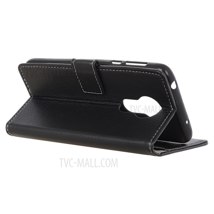 Litchi Skin Wallet Leather Stand Case for Nokia 3.4 - Black-4