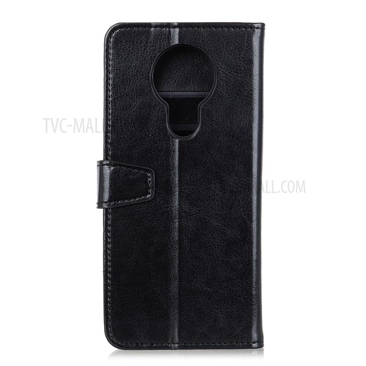 Crazy Horse Skin Leather Wallet Case Cover for Nokia 3.4 - Black-10