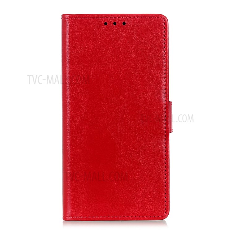 Crazy Horse Skin Leather Wallet Case Cover for Nokia 3.4 - Red-2