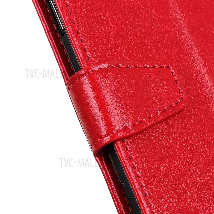 Crazy Horse Skin Leather Wallet Case Cover for Nokia 3.4 - Red-6