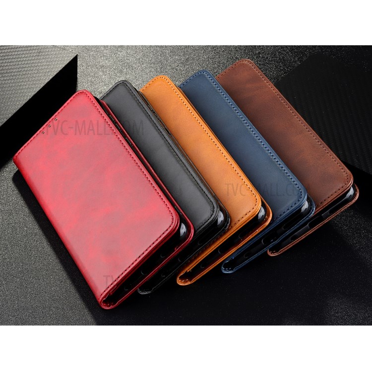 Auto-absorbed Split Leather Wallet Case for Nokia 3.4 - Black-10