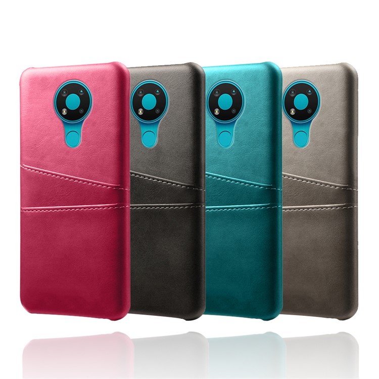 KSQ PU Leather Coated Hard Case with Double Card Slots for Nokia 3.4 - Black-6