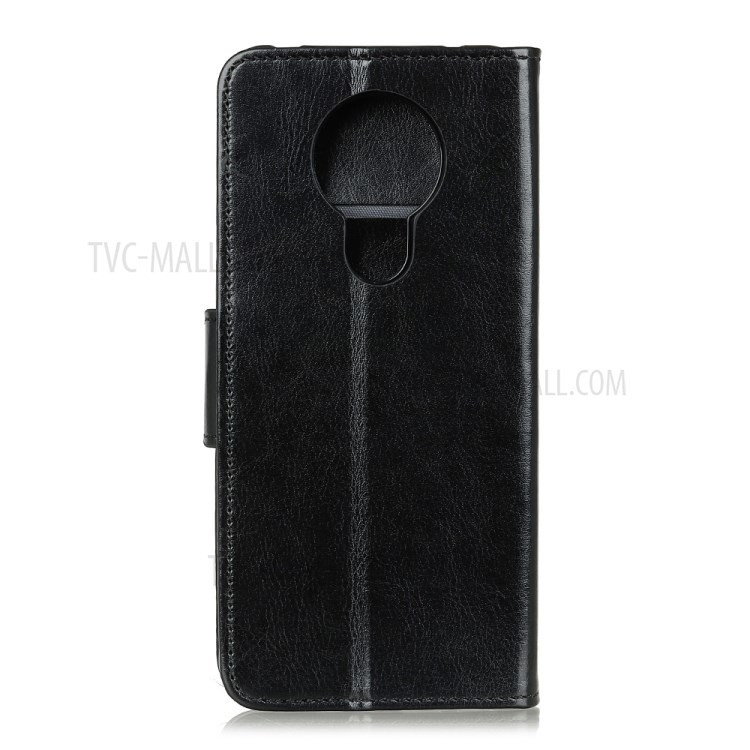 Crazy Horse Leather Shell Wallet Protector Case with Stand for Nokia 3.4 - Black-2