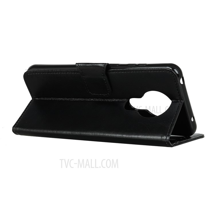 Crazy Horse Leather Shell Wallet Protector Case with Stand for Nokia 3.4 - Black-3