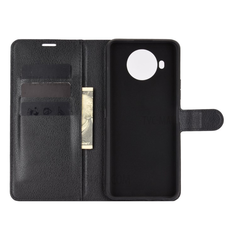 Litchi Grain Wallet Stand Leather Flip Phone Case for Nokia 8.3 5G - Black-3