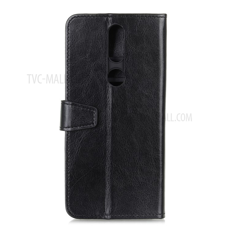 Crazy Horse Leather Case with Wallet Stand for Nokia 2.4 - Black-3