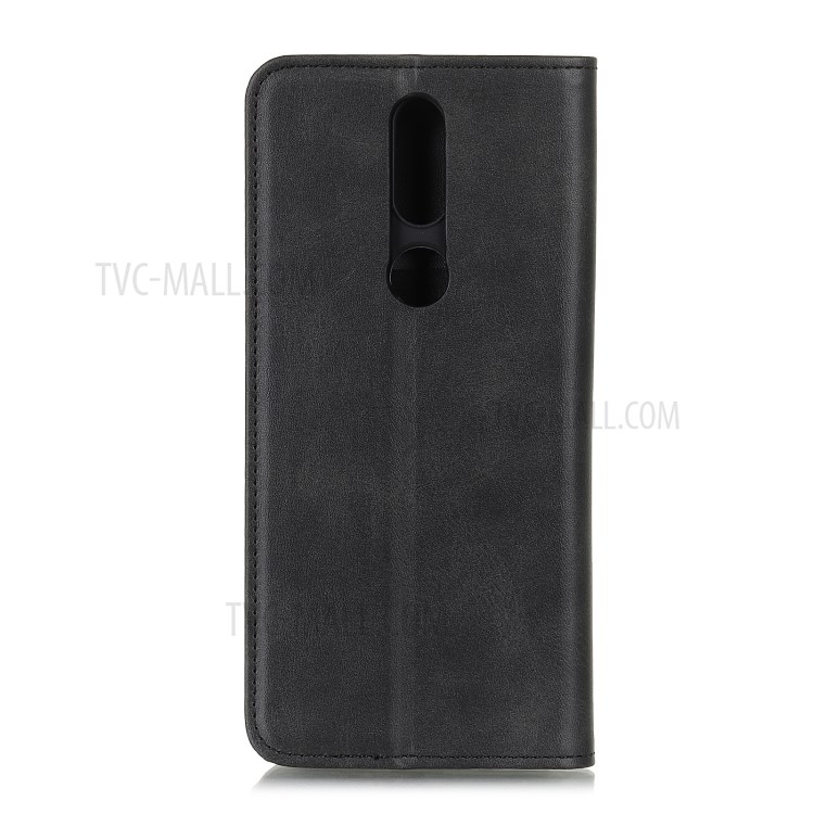 Auto-absorbed Split Leather Wallet Protective Shell for Nokia 2.4 - Black-3