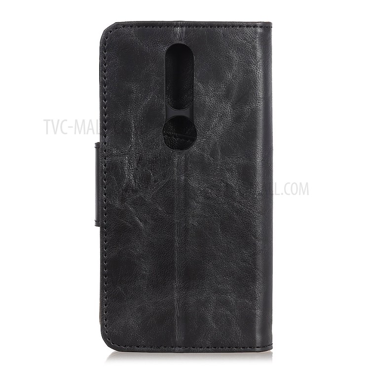 Crazy Horse Split Leather Protective Cover with Stand for Nokia 2.4 - Black-3