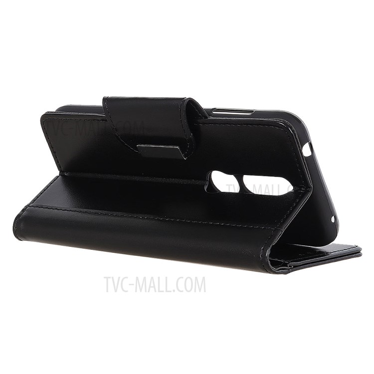 PU Leather Wallet Stand Protective Case Shell for Nokia 2.4 - Black-4