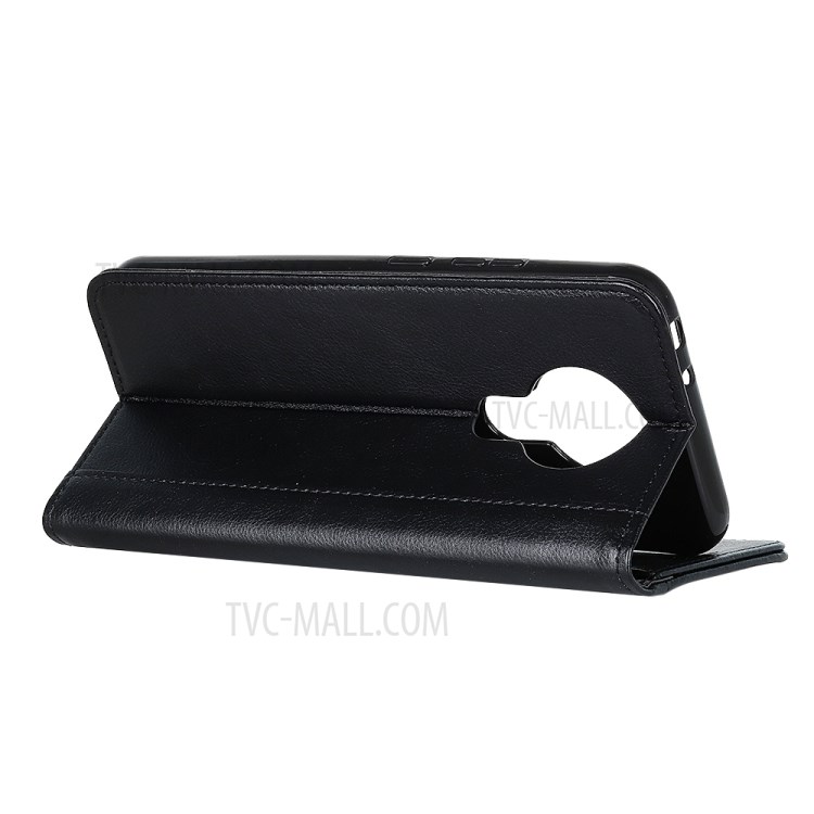 Auto-absorbed Litchi Texture Split Leather Case for Nokia 3.4 Stand Wallet Cover - Black-4