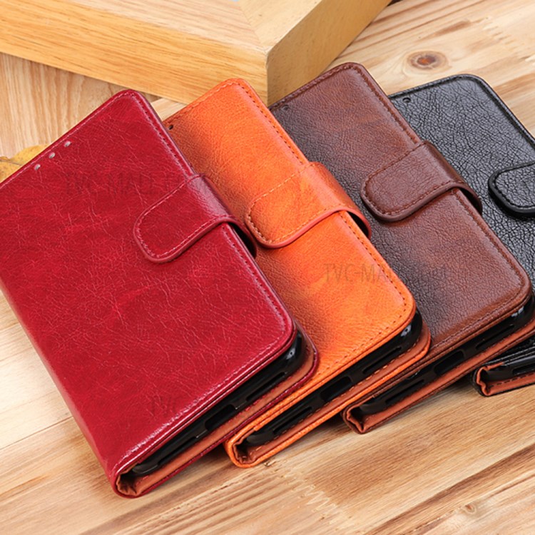 Nappa Texture Split Leather Phone Case with Wallet Stand for Nokia 2.4 - Black-14