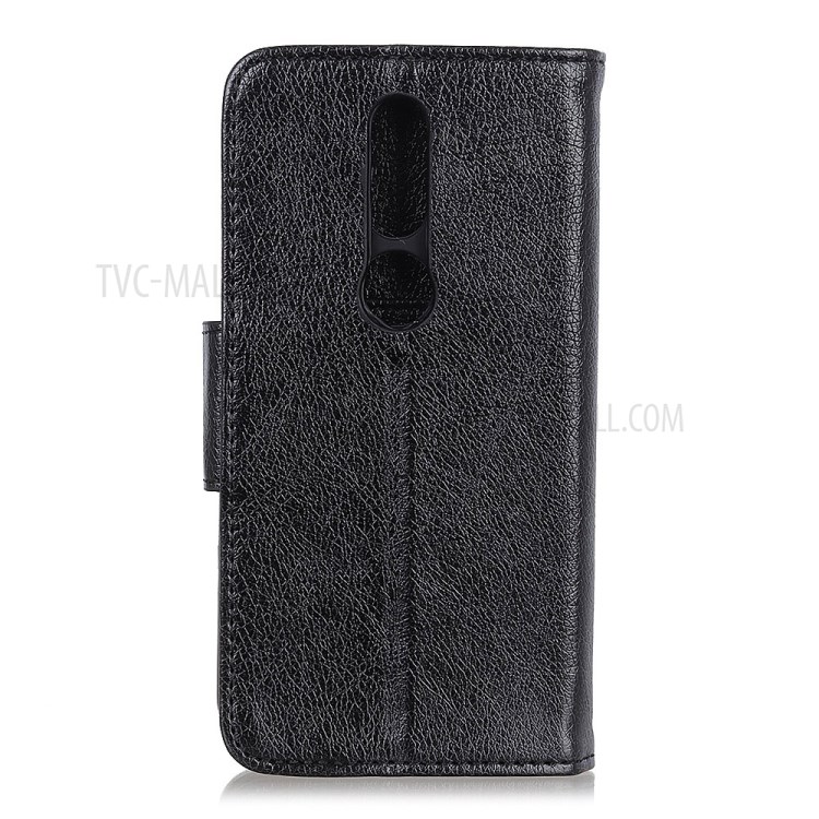 Nappa Texture Split Leather Phone Case with Wallet Stand for Nokia 2.4 - Black-2