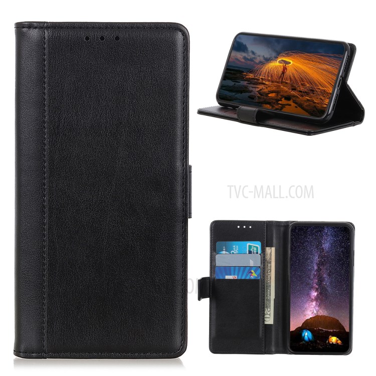 PU Leather Wallet Stand Cell Phone Cover for Nokia 2.4 - Black-1