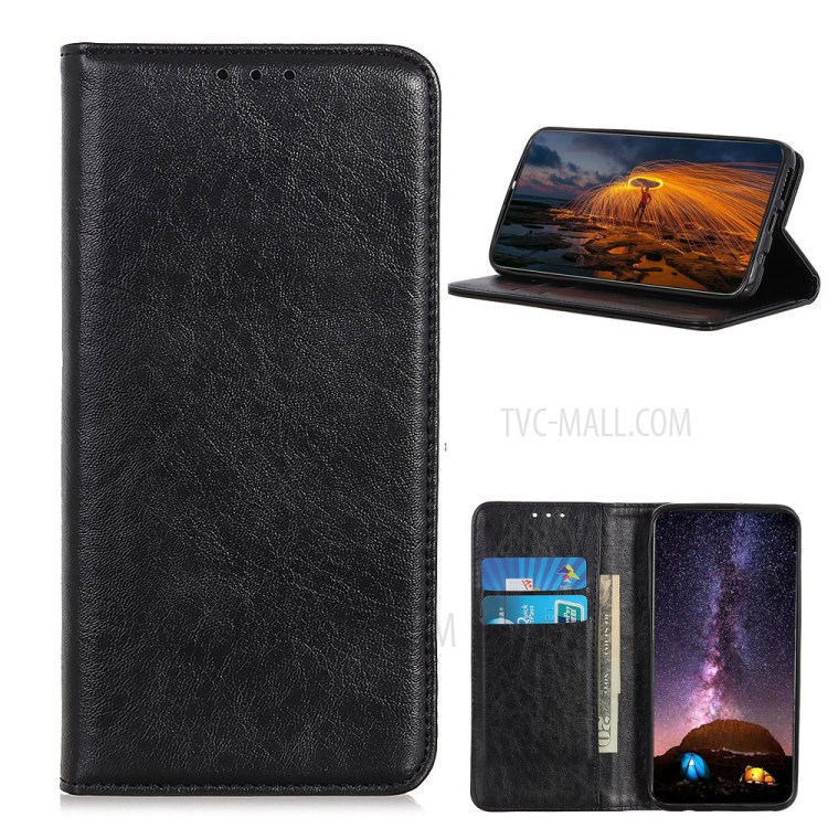 Crazy Horse Texture Strong Magnet Leather Wallet Phone Cover Shell for Nokia 2.4 - Black-1