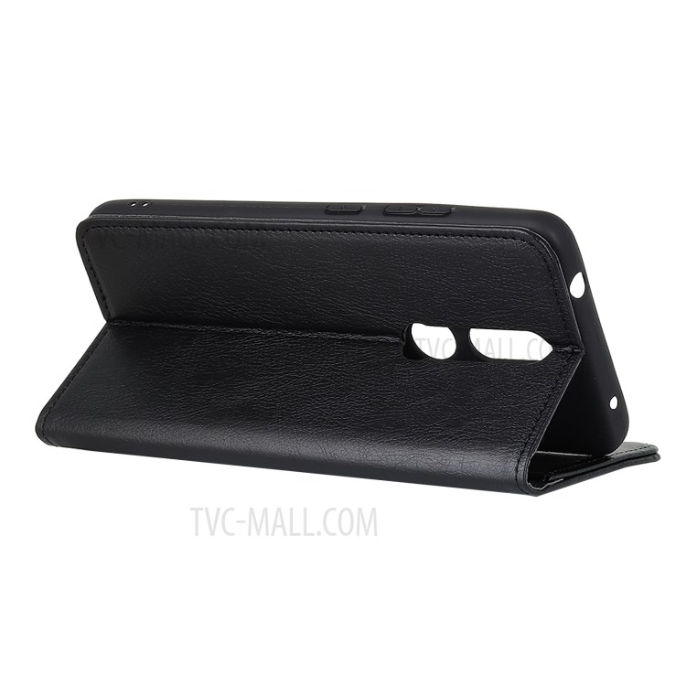 Magnetic TPU Inner Shell + Litchi Texture Split Leather Phone Protective Shell for Nokia 2.4 - Black-4