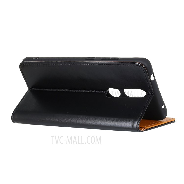 Magnetic Pearl Luster Wallet Leather Stand Phone Protective Case for Nokia 2.4 - Black-4