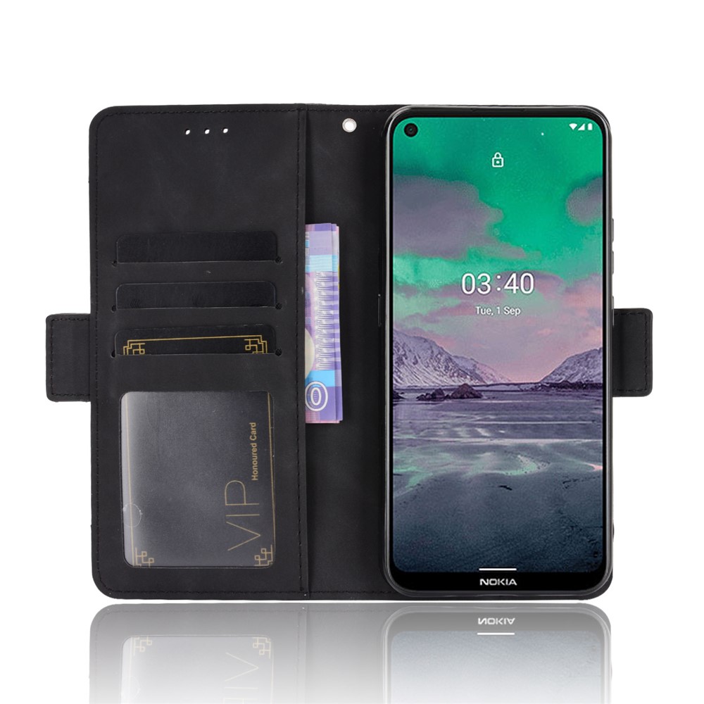 Multiple Card Slots Leather Wallet Mobile Phone Case for Nokia 3.4 - Black-4