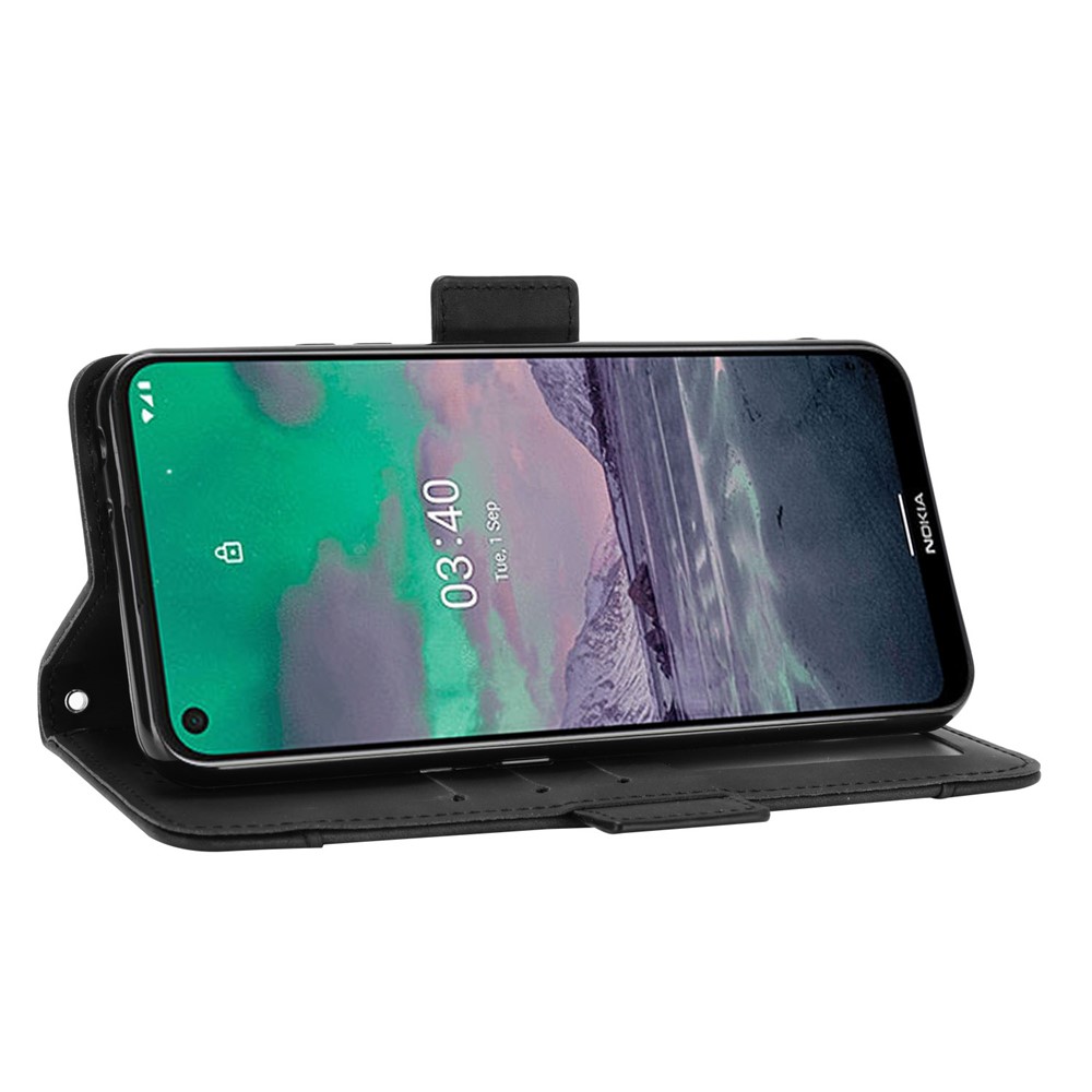 Multiple Card Slots Leather Wallet Mobile Phone Case for Nokia 3.4 - Black-5