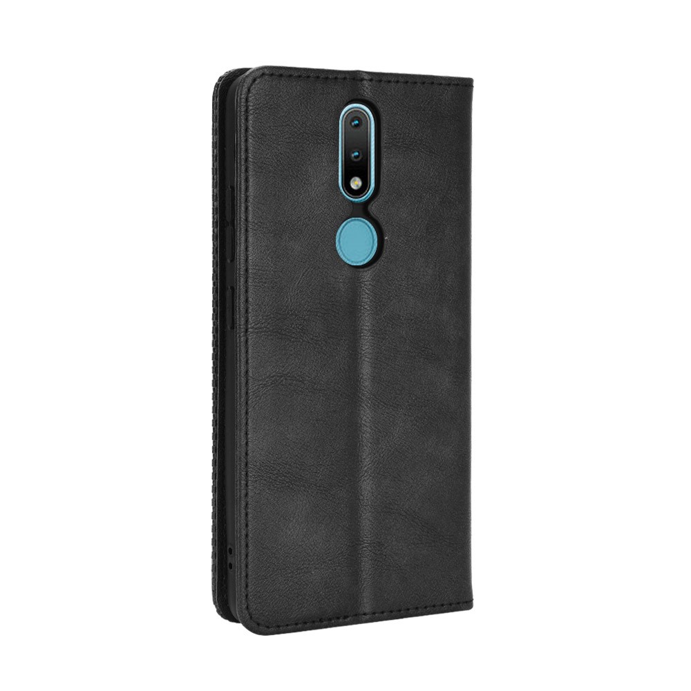Magnetic Vintage Style Phone Case Wallet Stand Leather Cover for Nokia 2.4 - Black-6